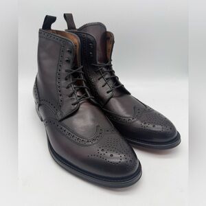 BRAND NEW $595 Antonio Maurizi Wingtip Brown Lace Up Boots Spain Sz 10 (43 EU)